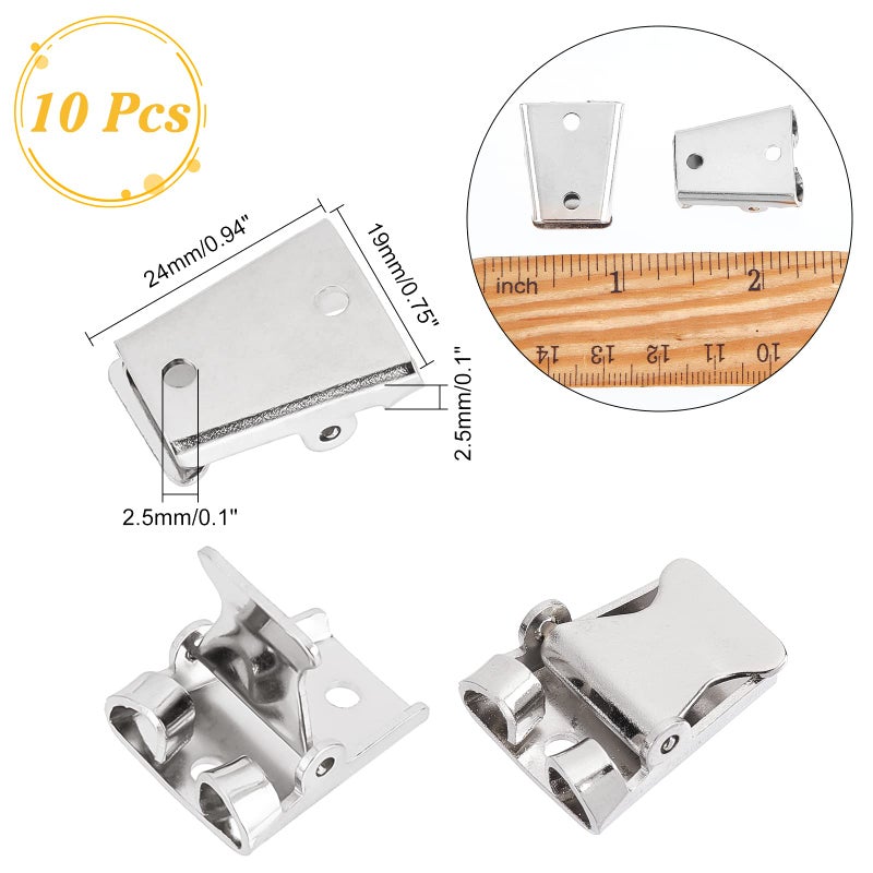 CHGCRAFT 10 Pcs Iron Bolo Tie Slider Clasp Platinum Color Bolo Tie Buckle Accessories Smooth Surface Jewelry Findings for DIY Craft Wallets Bag Leather Handbags Making, 24x19x7.5mm - Image 2